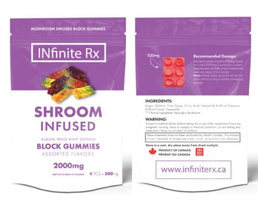 INfinite Rx Shroom Infused Albino Penis Envy Edition Block Gummies Edibles (2000mg)