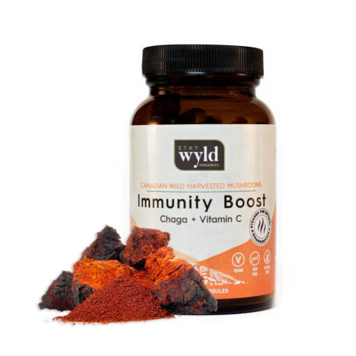 Stay Wyld Organics - Chaga Immunity Boost-svampekapsler (flaske med 60)